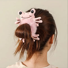 Cartoon Plush Frog Hair Tie Scrunchie Elastic Hair Accessories