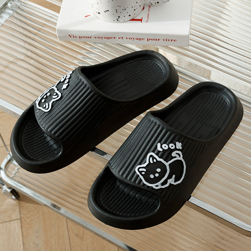 Men's Cartoon Cat Slippers Soft Indoor Outdoor Summer Slippers