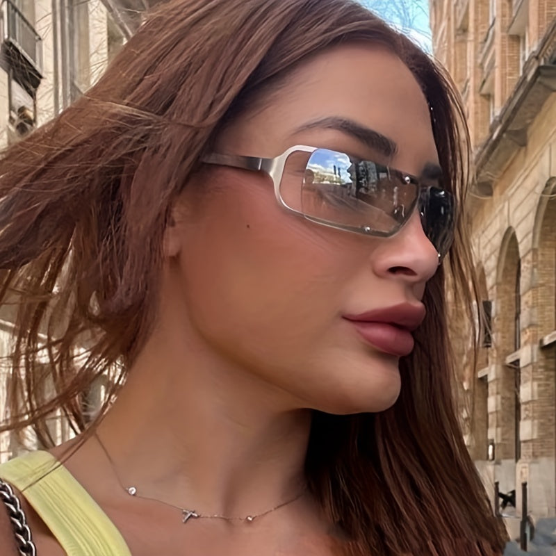 Y2K Sunglasses Shield Wrap Gradient Lens Oversized Eyewear