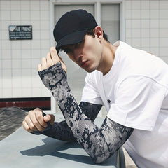 Camouflage Arm Sleeves Sun UV Protection for Cycling Fishing Running