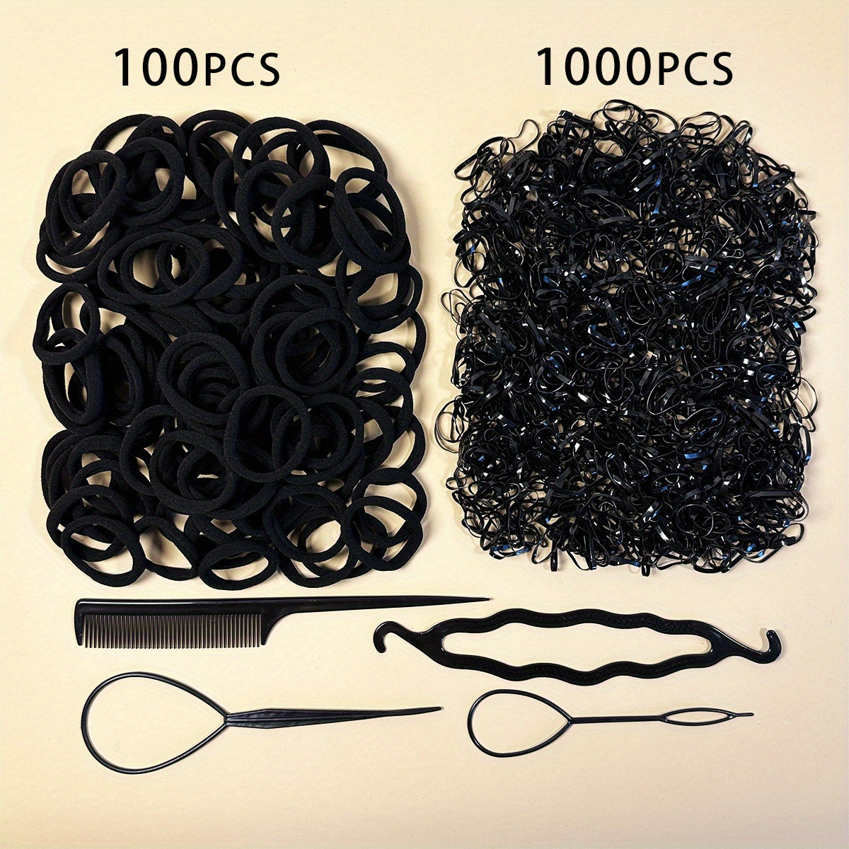 1104pcs Seamless Hair Tie Elastic Hair Rope Hair Accessories