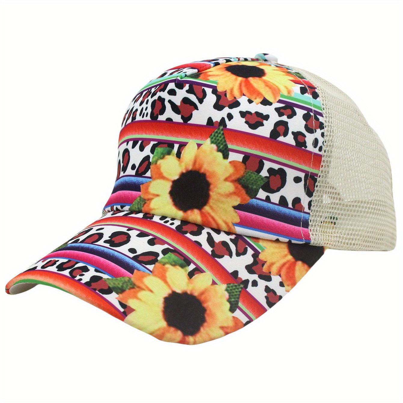 Sun Flower Embroidery Print Baseball Cap Outdoor Sport