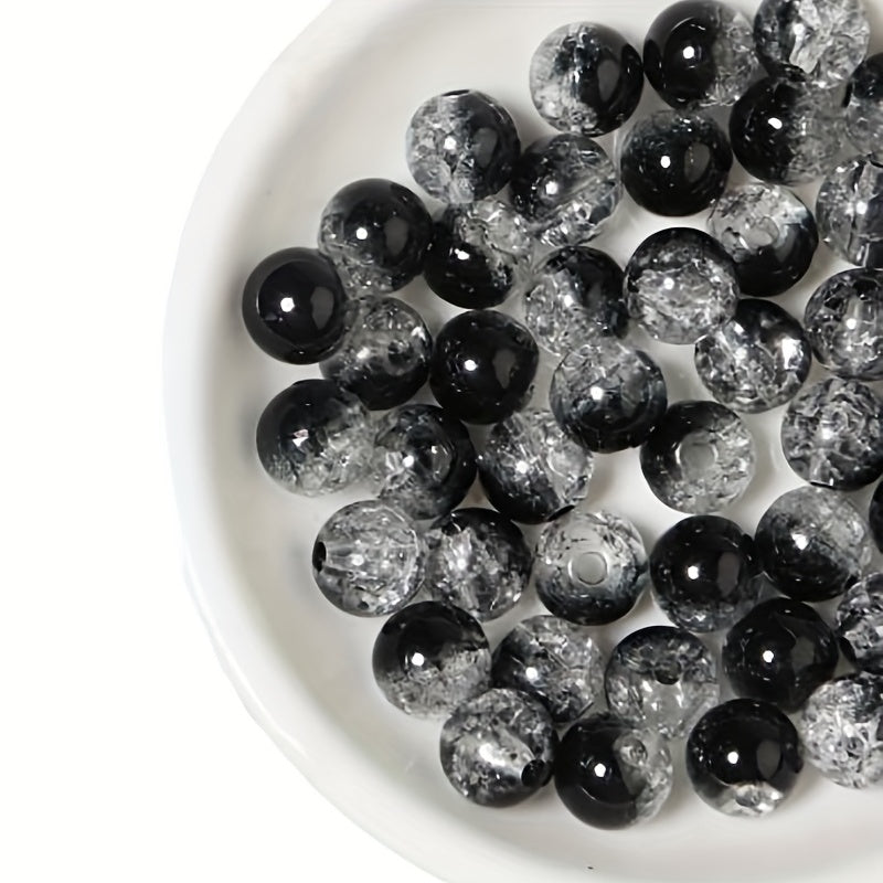 40pcs Cracked Glass Beads Crystal Loose Beads for Jewelry Making