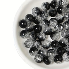40pcs Cracked Glass Beads Crystal Loose Beads for Jewelry Making