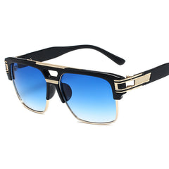 Square Frame Vintage Sunglasses Classic Metal Gradient Shades Sunglasses