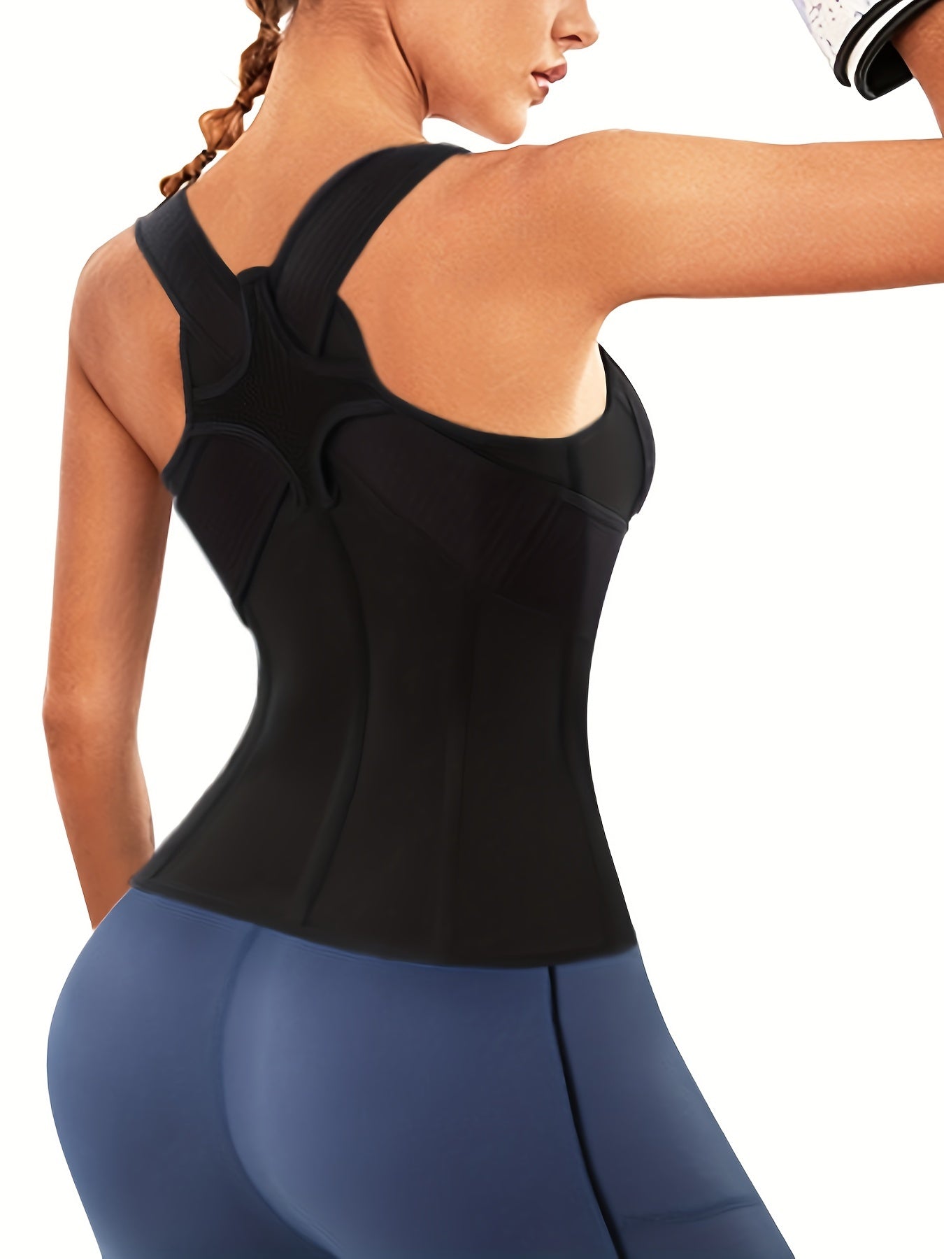 Zipper Shaping Tank Top Waist Trainer Tummy Control Open Bust Top