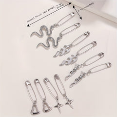 Gothic Style Hair Pin Snake Skull Shape Silvery Pin Halloween Hair Accessories