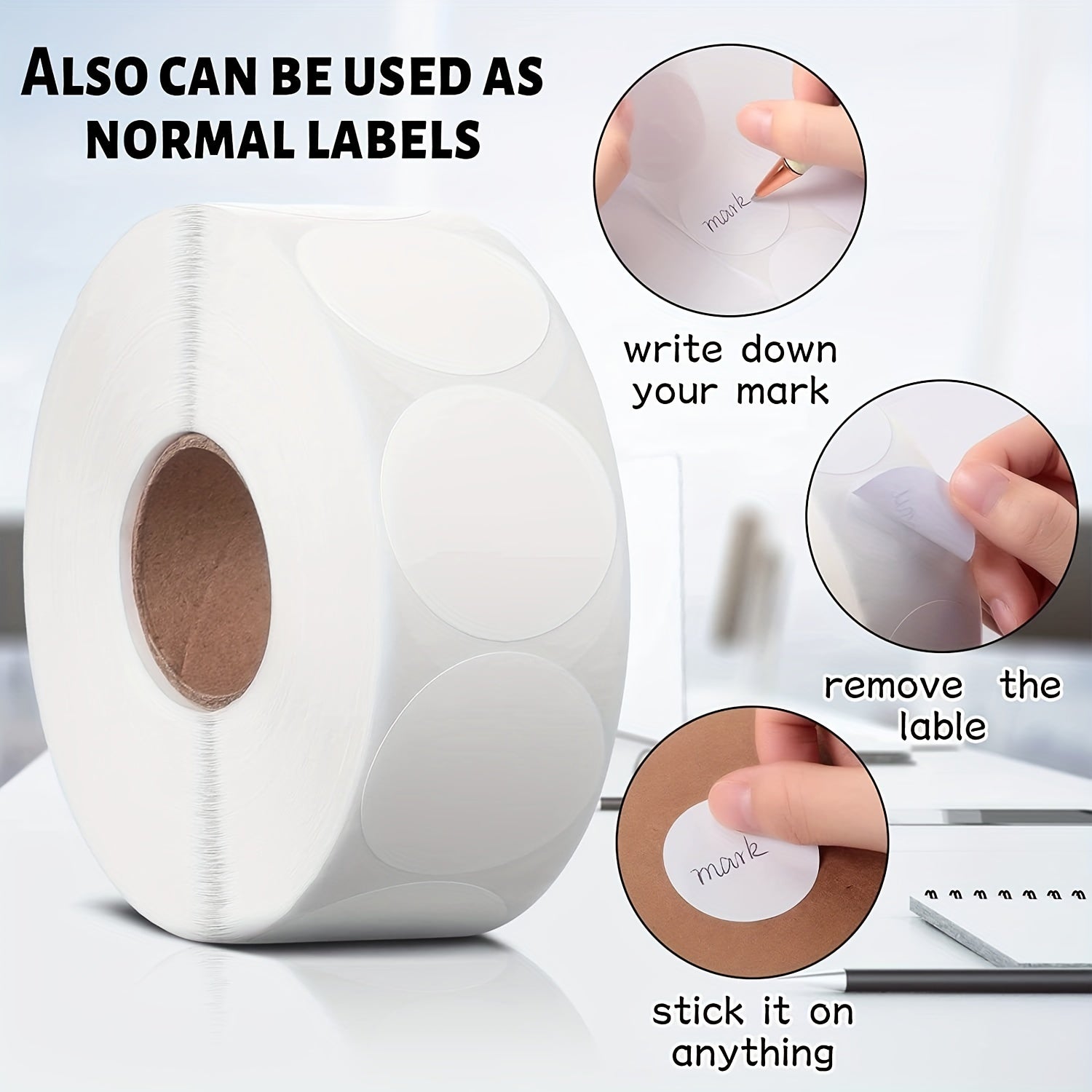 2 Round Thermal Sticker Labels Purpose Adhesive