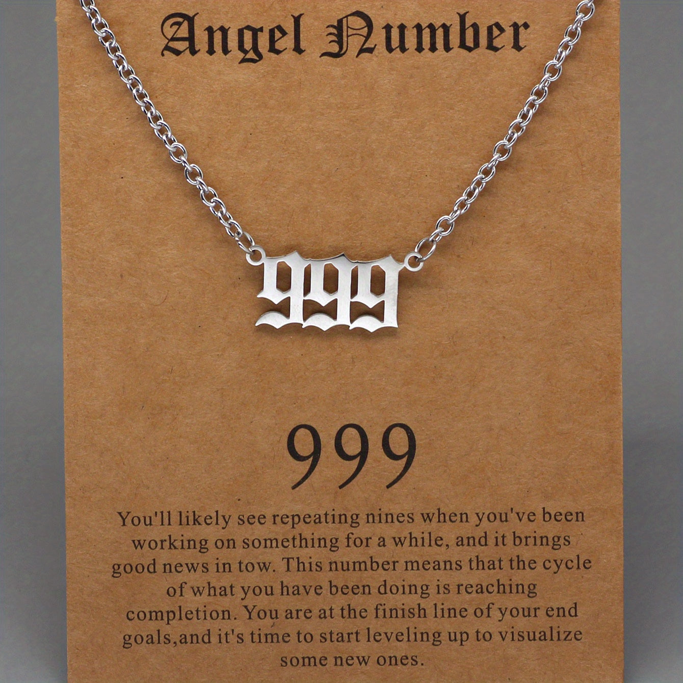 Men's Angel Number Pendant Necklace Stainless Steel Lucky Necklace