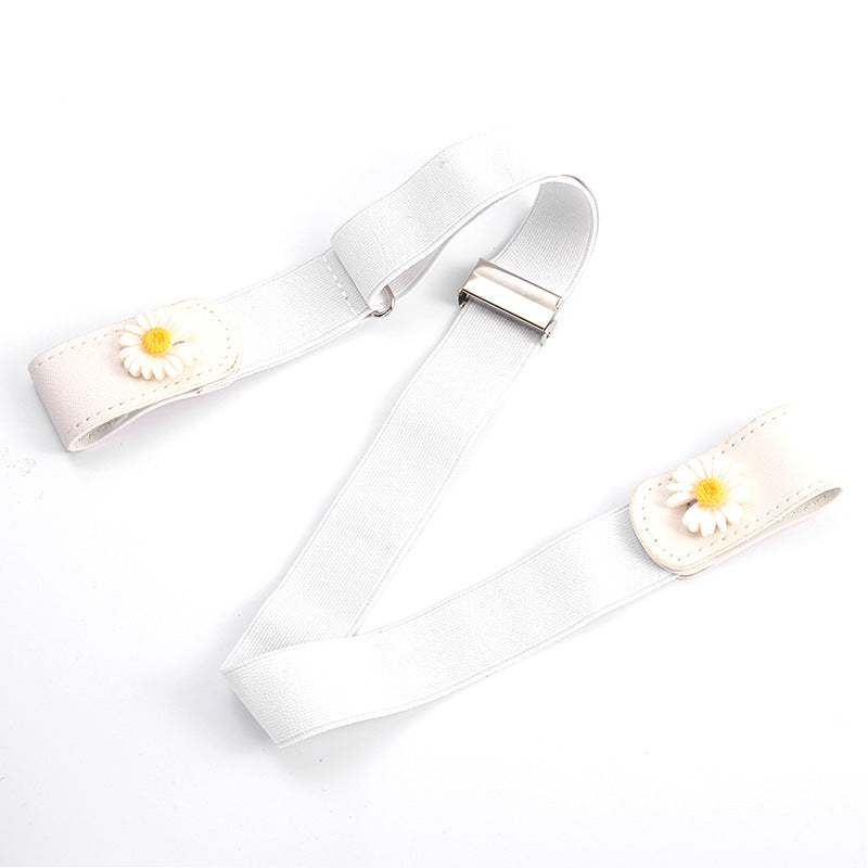 No Buckle Stretch Women's Belt Leather Belt Traceless Stretch Elastic