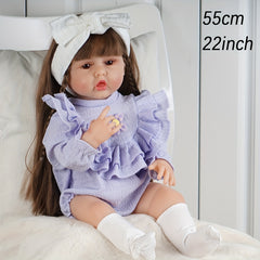 22inch Toy Doll Clothes Removable Soft Rubber Doll Can Be Bathed