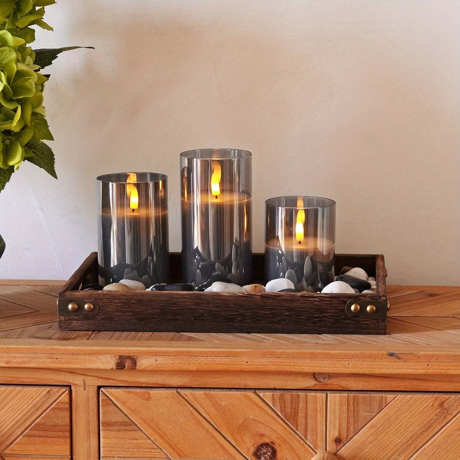 8 Mode Remote Control Gray Electronic Candle Lamp