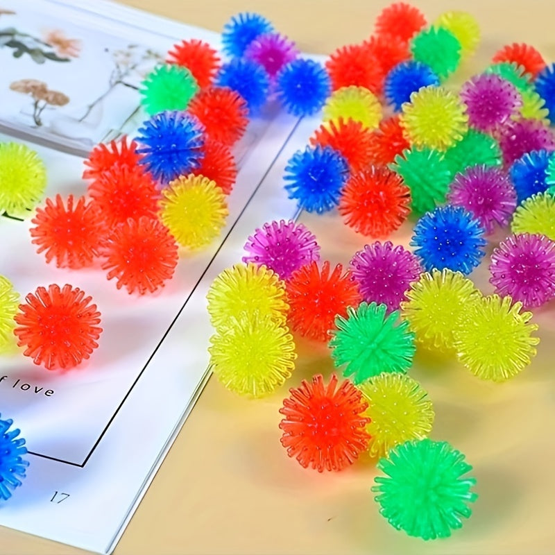 100pcs Colorful Mini Foot Massage Balls TPR Squeeze Toys Elastic Pet Playthings