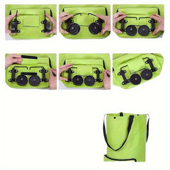 Portable Shopping Cart Bag Foldable Trailer Bag With Wheels