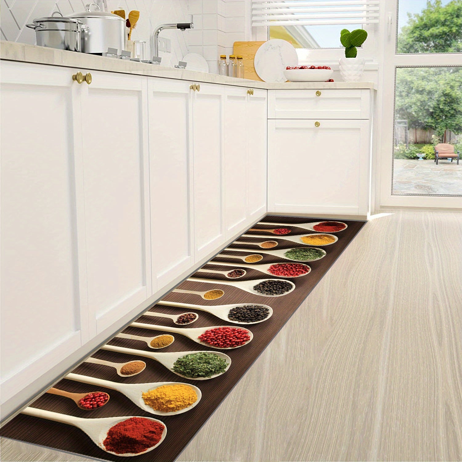 2pcs Boho Kitchen Rugs Absorbent Non Slip Stain Resistant W