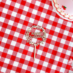 Wooden Cake Decor Party Tassel Stand Cake Sticker