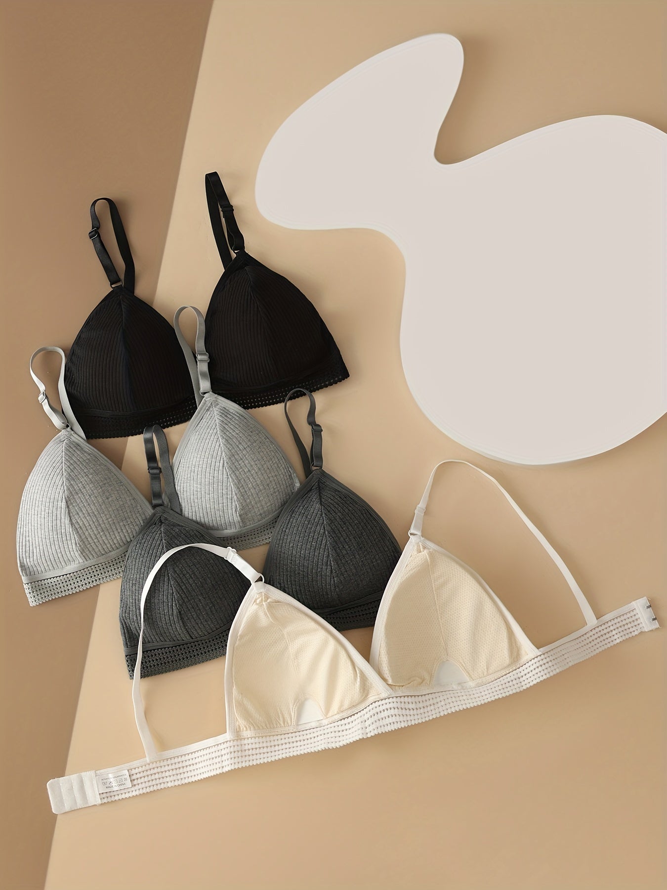 4pcs Wireless Bras Comfy Intimates Women's Lingerie