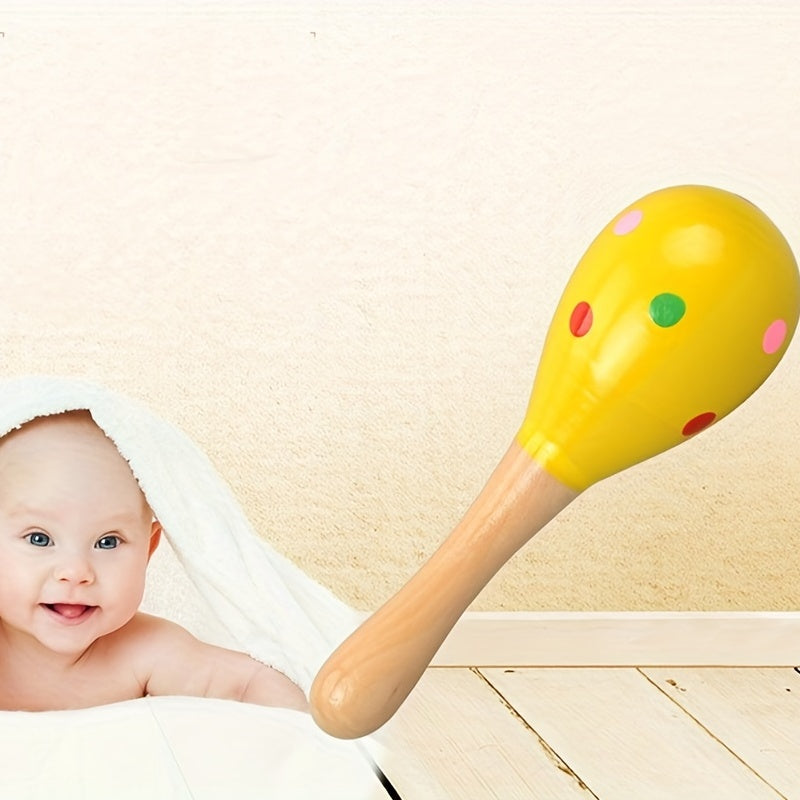Wooden Cartoon Sand Hammer for Infants & Children