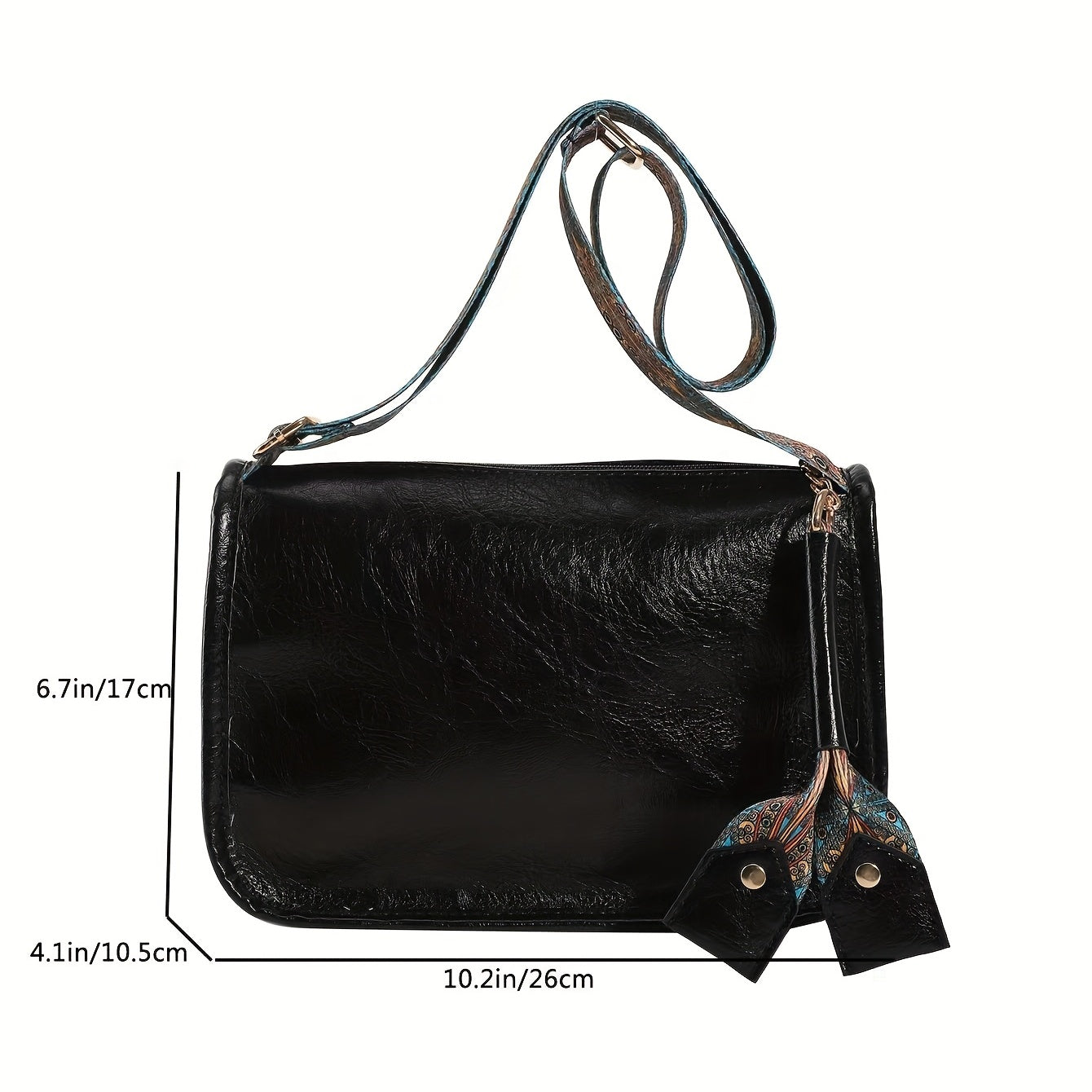 Ethnic Crossbody Bag Vintage Wide Strap Shoulder Purse