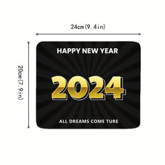 Happy Year Small Desk Mouse Pad for Office Home Computer