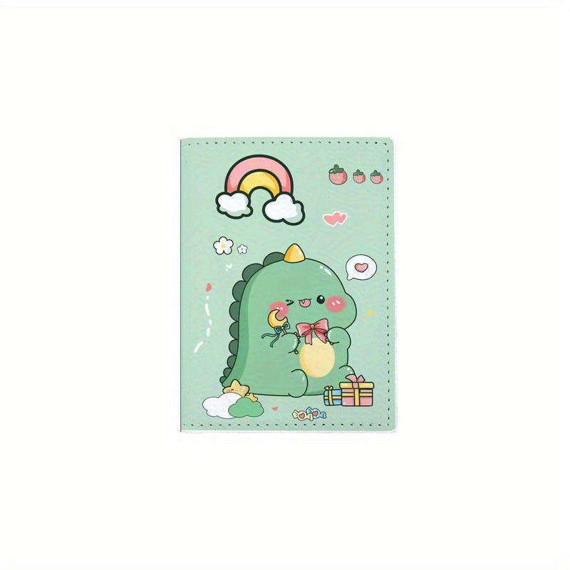 Cartoon Dinosaur Green Passport Protective Cover Waterproof Passport Bag