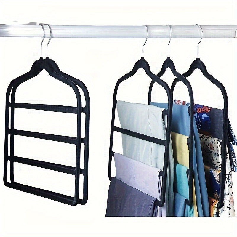 3pcs Pants Clothes Hanger Space Saving Non Slip Pants Rack Hanger