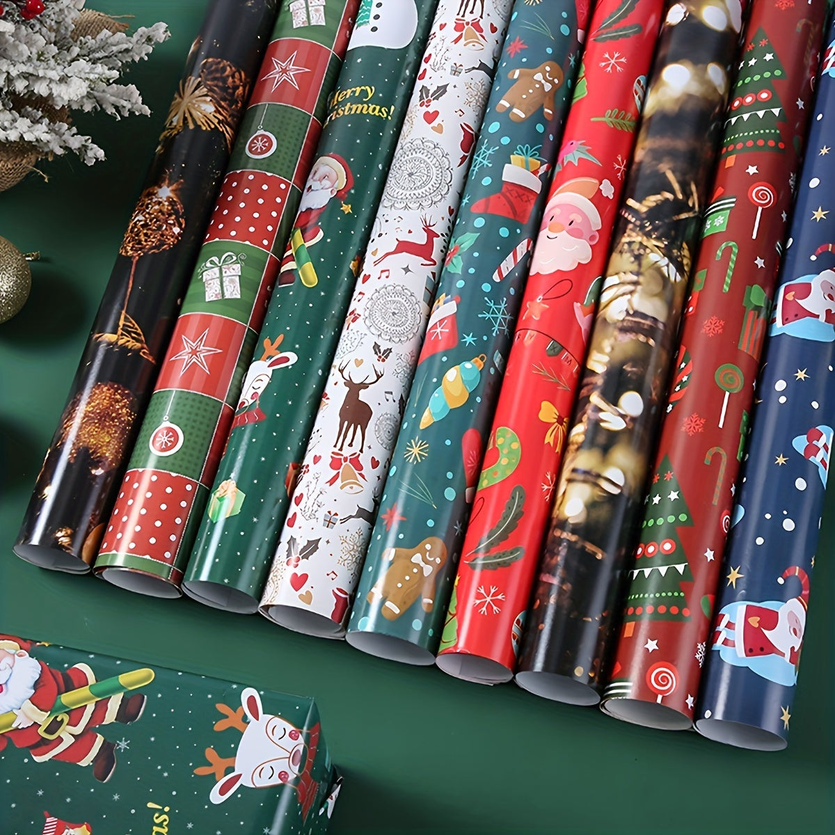 5pcs Christmas Gift Wrapping Paper for DIY Gift Packaging