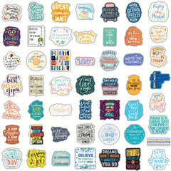100pcs Motivational Stickers Pack - Positive Quotes Vinyl Stickers