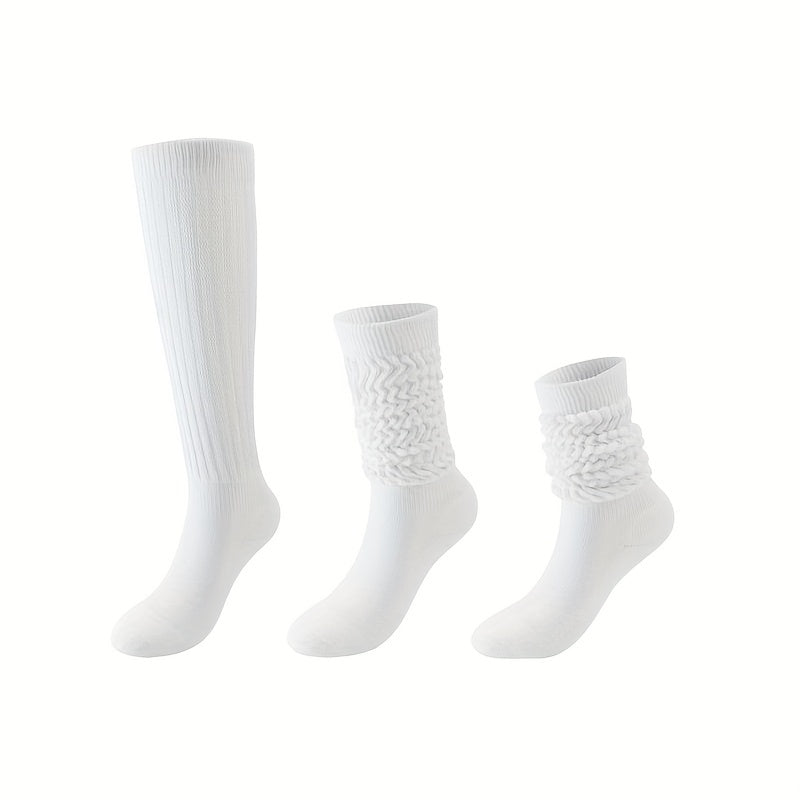 Solid Calf Socks Warm Knee High Women's Stockings