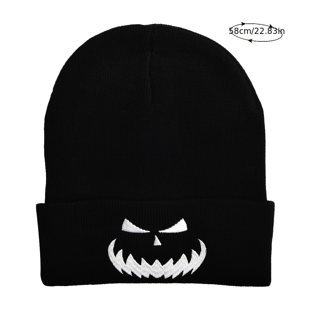 Embroidered Knit Beanie Hat for Autumn/Winter Ski Cold Hat - Halloween Gift