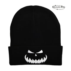 Embroidered Knit Beanie Hat for Autumn/Winter Ski Cold Hat - Halloween Gift