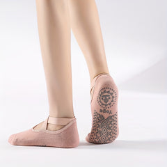 Non Slip Grip Yoga Socks Strap Soft Sweat Absorption Athletic Socks