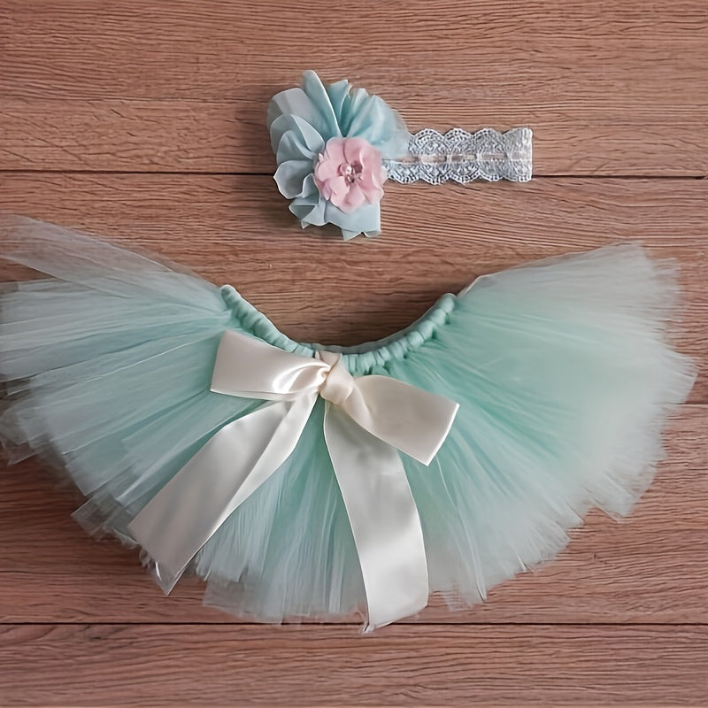 Baby Photography Props Flower Tutu Princess Skirt Headband Suit