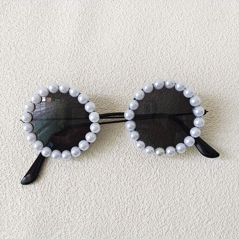 Girl's Faux Pearl Sunglasses Parent Child Style UV Protection Baby Glasses