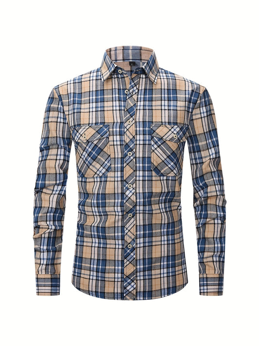 Men's Plaid Button Up Shirt Long Sleeve