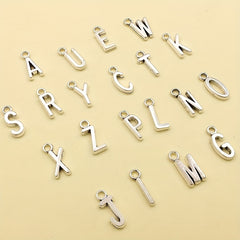 26pcs Antique Silver English Alphabet A Charms Pendant DIY Jewelry Making