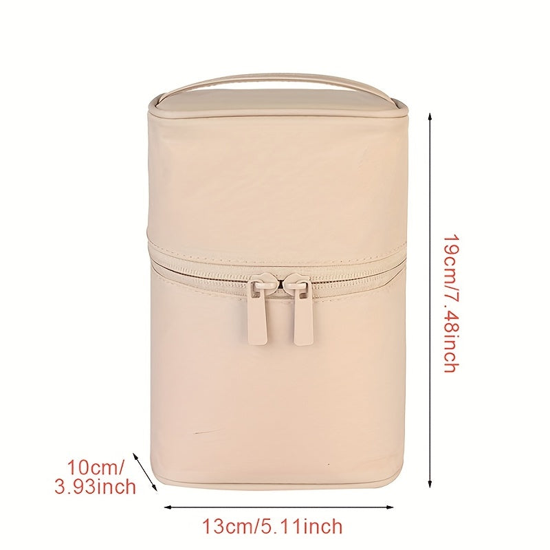 Solid Zipper Makeup Brush Storage Bag Lightweight Versatile Makeup Bag
