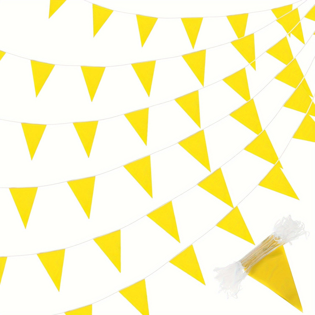 10m Yellow Triangular Bunting Garland Grand Opening Carnival Decoration