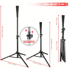 Adjustable Baseball Softball Tripod Rubber Tee For Batting