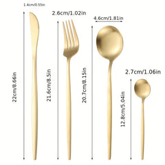 24pc Western Tableware Set with Storage Box Hotel Dinner Fork Spoon