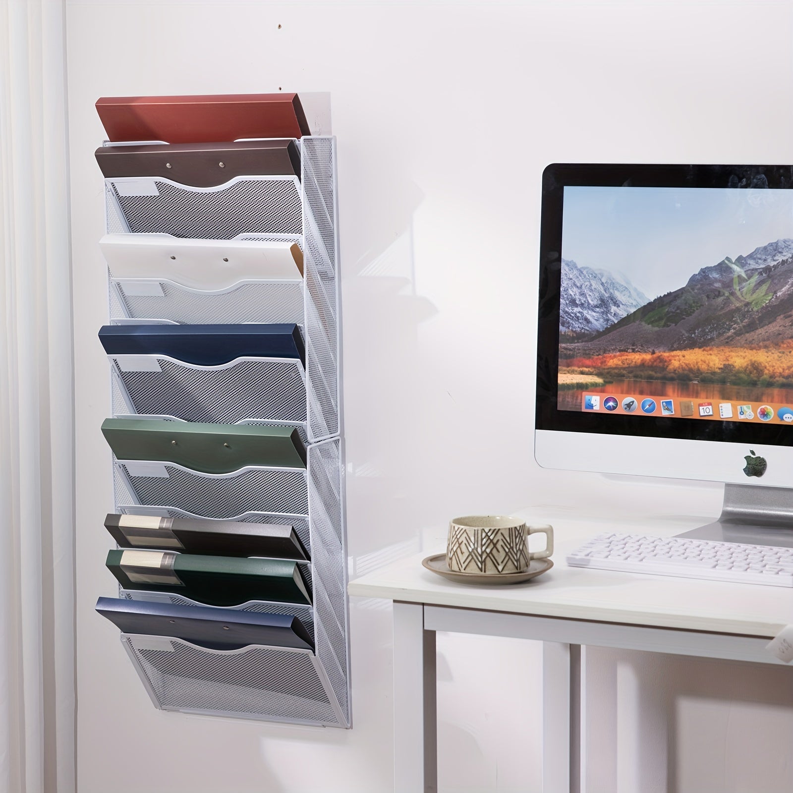 Mesh Office File Organizer 12 Pocket Vertical Hanging File Storage