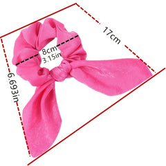 15pcs Bunny Ear Bow Scrunchies Hair Ties Bands