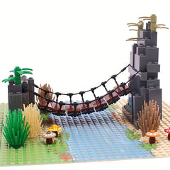 Blocks Drawbridge Set Mountain Jungle Forest Construction Building Bricks DIY
