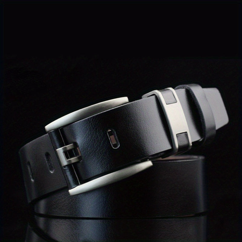 Men's Pin Buckle Leather Belt Waist Strap for Jeans Pants