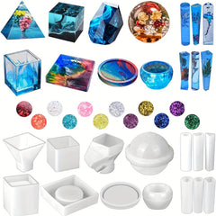 14pcs Silicone Resin Molds Kit for UV Resin Casting