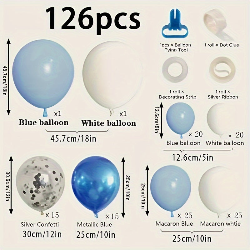 126pcs Silvery Latex Balloon Set Party Supplies Wedding Decoration