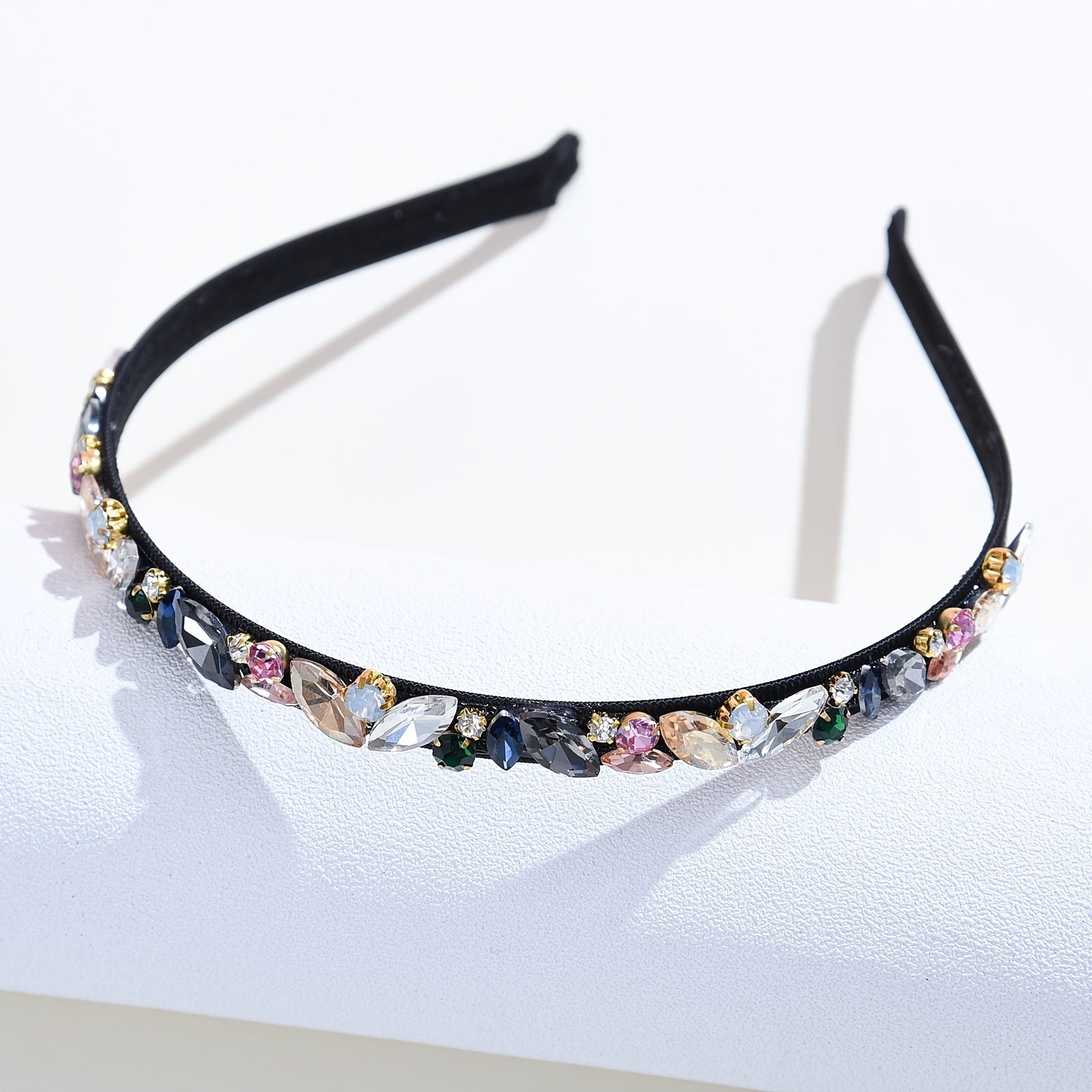 Elastic Rhinestone Headbands for Women Girls Vintage Hair Hoop