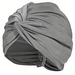 Solid Turban Head Wrap Elastic Beanie Head Scarf Chemo Cap Hijab