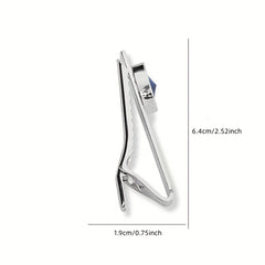 Round Zircon Collar Clip Shirt Suit Tie Clip For Men