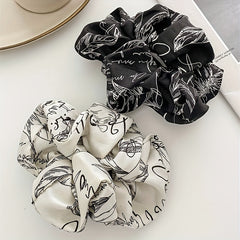 Ink Lines Print Scrunchies Hair Tie Hair Rope Ponytail Holder Women Girls